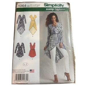 00503 - Simplicity 1064 Easy to Sew Misses Tunic Belt Pattern Size H5‎ 6 -14
